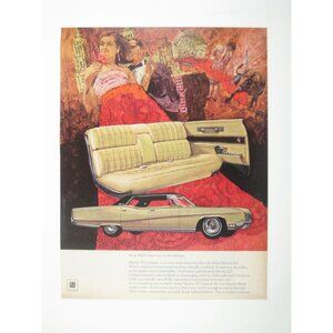 Vintage 1967 Buick Electra 225 GM Auto Print MOD Couple AD